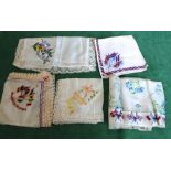 A quantity of various silk handkerchiefs