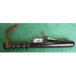 A vintage Police truncheon by Hiatt & Co with Liverpool City Police whistle on chain