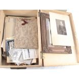 A wooden box containing an interesting selection of 19th Century plus other photos and ephemera