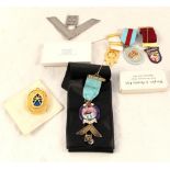 A Masonic jewel plus various medals,