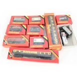 Mainly boxed Hornby Railways coaches and goods wagons