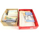 Various packs of repro nostalgic postcards and ephemera (two boxes)