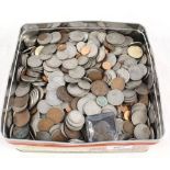 A tin of mainly GB coinage including some silver