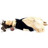 A Victorian head doll in period clothing (for restoration)