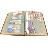 A postcard album to include mainly comic and greetings cards,