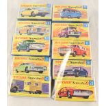 Ten Matchbox Superfast models, 5 Lotus Europa, 20 Lamborghini Marzal, 22 Freeman Intercity Commuter,