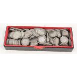 A box of GB coinage including silver 3d etc