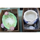 A Shorter floral bowl, Victorian meat plates,