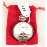 A steel cased Hebdomas gents 8 day pocket watch