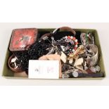 A quantity of costume jewellery including bracelets, brooches etc plus a quantity of badges,