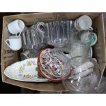 Two Victorian glass loving cups plus other china and glass