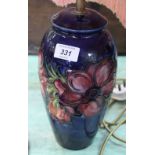 A Moorcroft Anemone table lamp