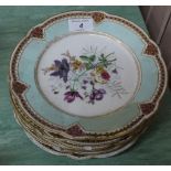 A 19th Century Paris porcelain floral five piece comport set (some as found)