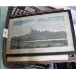 19th Century topographical engravings including an early coloured view of Ely