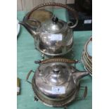 Two silver plated spirit kettles