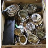 Silver plated tea sets plus other silver plate