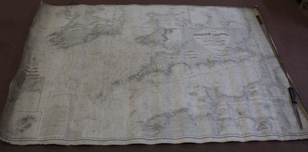 A large 1910 chart of the English Channel by Imray, Laurie,