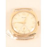 WITHDRAWN A gents 9ct gold Nivado wristwatch with presentation inscription to back