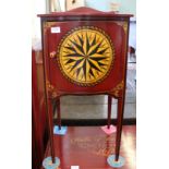 A hand painted pot cupboard with Battle of Sole Bay decoration on tapered legs