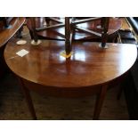 A 19th Century mahogany 'D' end table and a stained pine replica