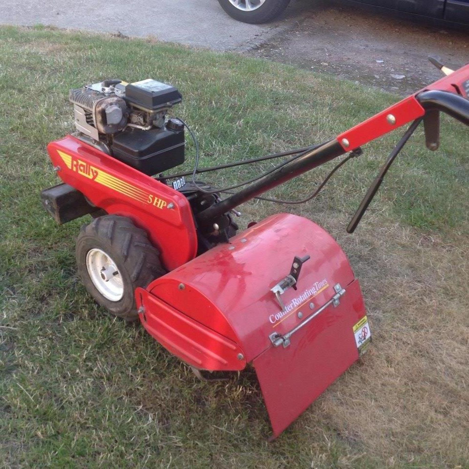 Rally rotavator with 5HP Briggs and Stratton engine, unused for past 2 years. Stored near Beccles. - Image 4 of 5