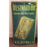 An enamel sign, Wills Westward Ho Smoking Mixture,