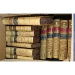 Various calf bound sets and volumes including Macaulays Essays, History of England,