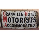 An enamel sign, Granville Hotel, Motorists Accommodated,