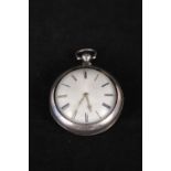 A gents silver pair cased key wind pocket watch by ASA F Hall, Gt Yarmouth,