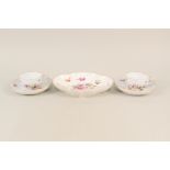 Five pieces of 19th Century Meissen floral china