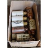 Stoneware ginger beer bottles, mainly local, Caleys,