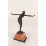 A Bronze of a lady dancer after Chiparus, Paris Foundry seal,