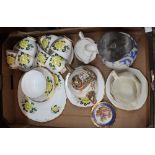 A Colclough rose decorated part tea set plus other china