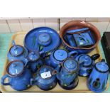 Torquay Blue Bird china including bowls,