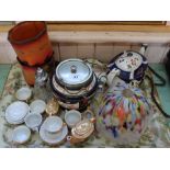 A Victorian pottery biscuit barrel,