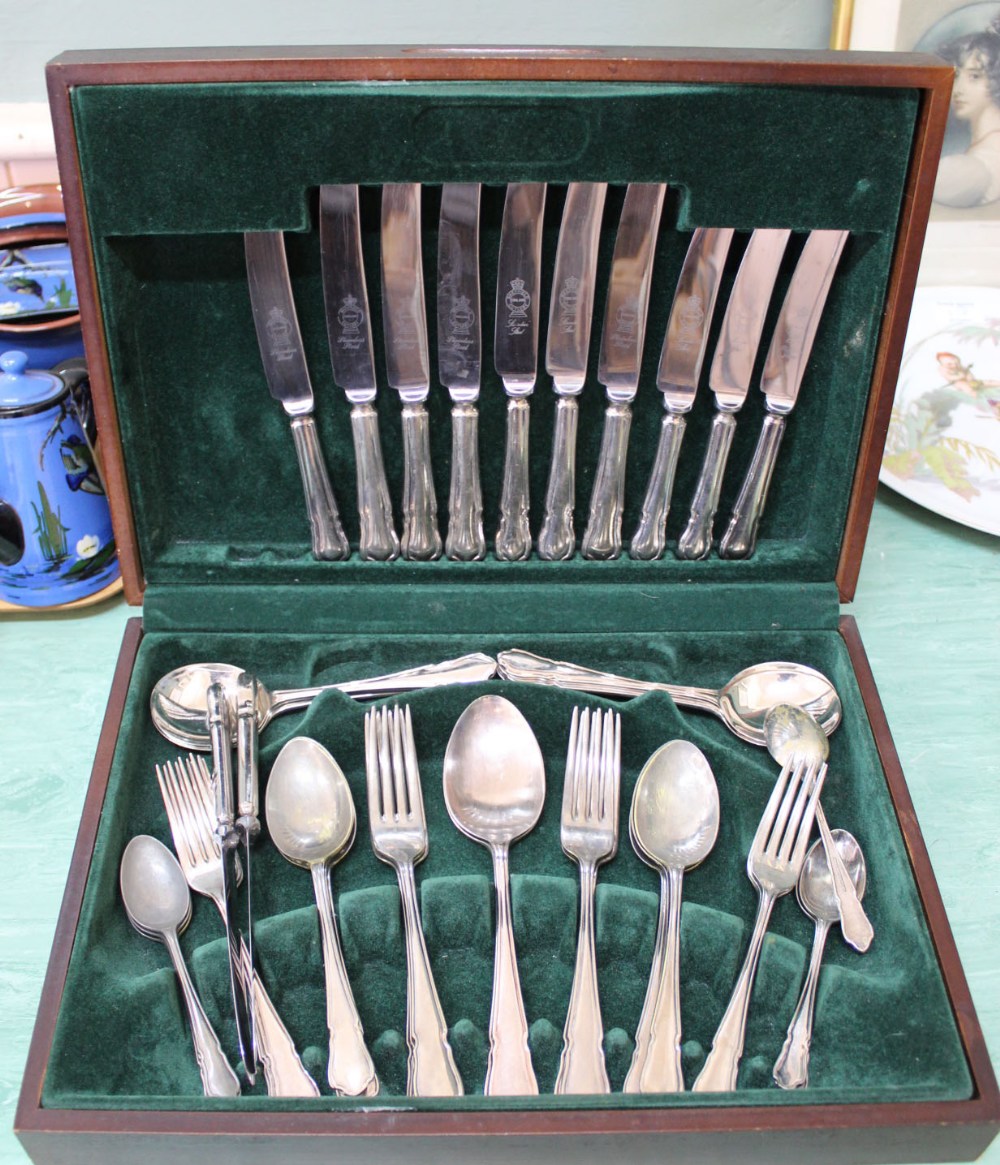 Two canteens of silver plated cutlery