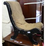 An unusual 19th Century oak ebonised chair (as found)