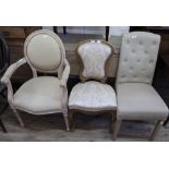 A French limed armchair,