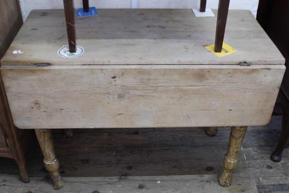 A 19th Century mahogany washstand with galleried upstand and single drawer and a Victorian pine - Image 2 of 2