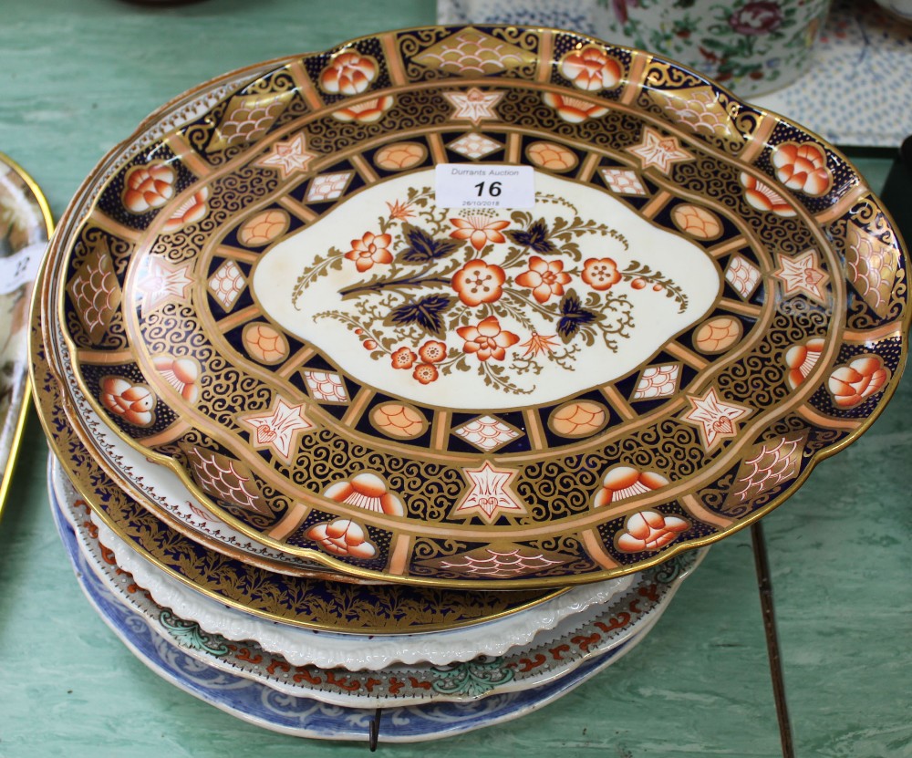 A 19th Century Japan pattern tray plus various wall plates