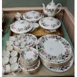 A Wedgwood Hathaway Rose part dinner and coffee set (three trays)