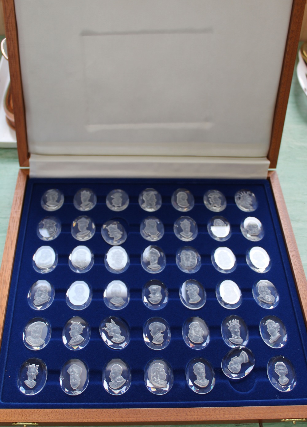 Boxed Danbury Mint Royal Crystal Cameo collection