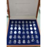 Boxed Danbury Mint Royal Crystal Cameo collection