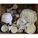 Paragon Rose decorated and Royal Vale part tea sets plus other china and glass