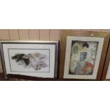 A pair of horse prints plus two other pictures