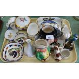 A Spode Strawberry set, character jugs,