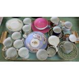 A Noritake part coffee set plus 19th Century and other tea wares