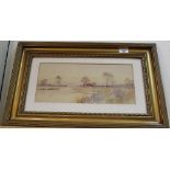 A watercolour of the fens by Frederick Gordon Fraser, 19th Century, signed bottom left,