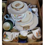 Royal commemorative china and glass including teapots and jugs etc