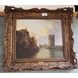 An oil on canvas of Ketts Tower Norwich (frame labelled J B Crome),